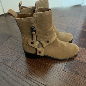 Marc Fisher Suede Brown Heeled Ankle Boots Women Size 7M